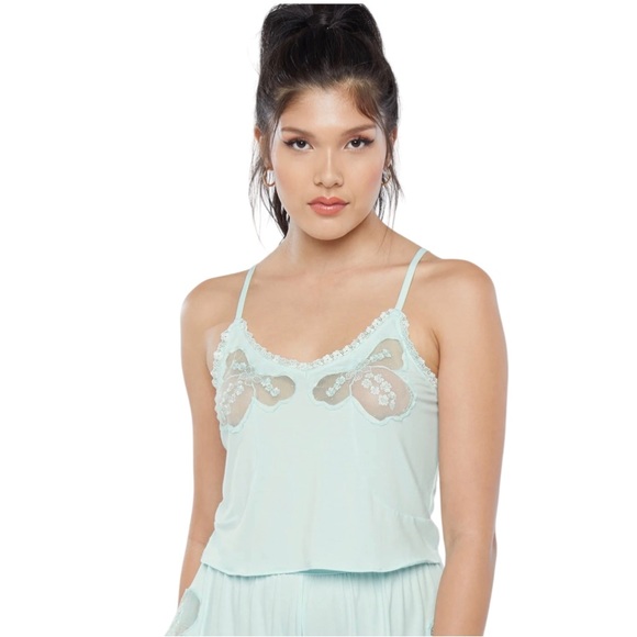 NWT Savage Fenty Peek-a-boo Cami Seashell Blue Plus Size 3X MSRP $39.95 - Picture 8 of 8